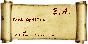 Bink Agáta névjegykártya